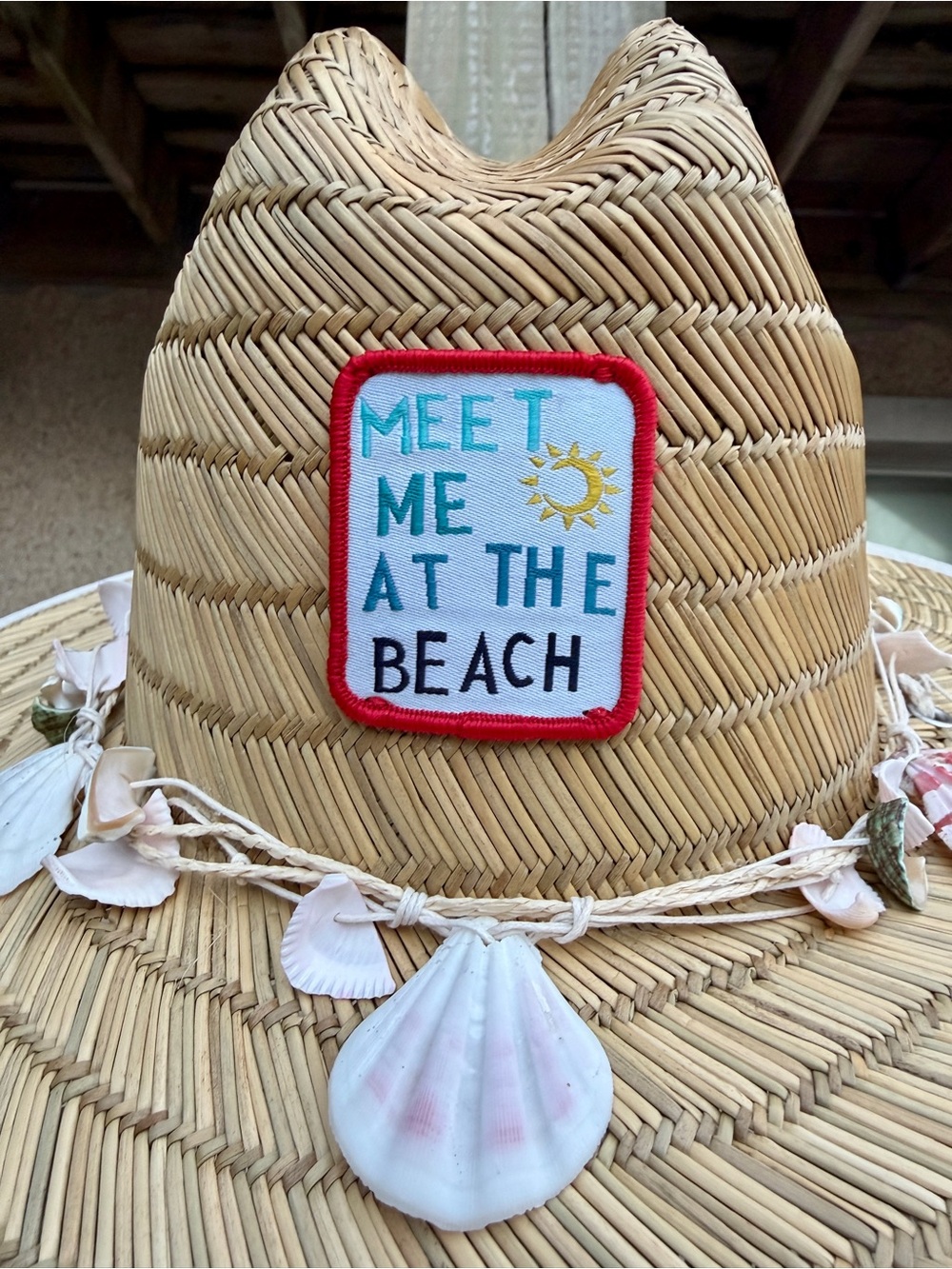 Anthropologie Lucky Zone Patch Lifeguard Straw Sun Hat NWT ☀️🌊 - Picture 4 of 8
